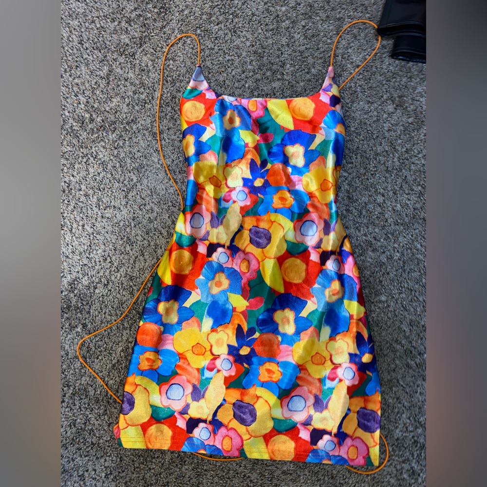 Colorful Floral Slip Dress